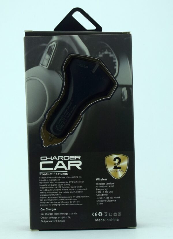 АЗУ CHARGER CAR 2USB 18W QC3.0 ZD-689 - Image 2