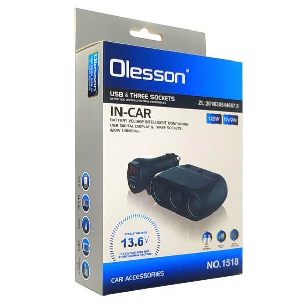 АЗУ разветвитель Olesson 1518 USB 12V/24V - Image 2