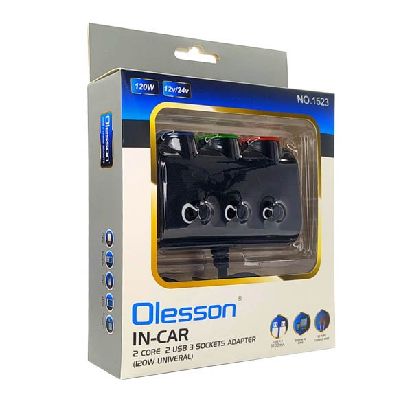 АЗУ разветвитель Olesson 1523 2USB 12V/24V - Image 2