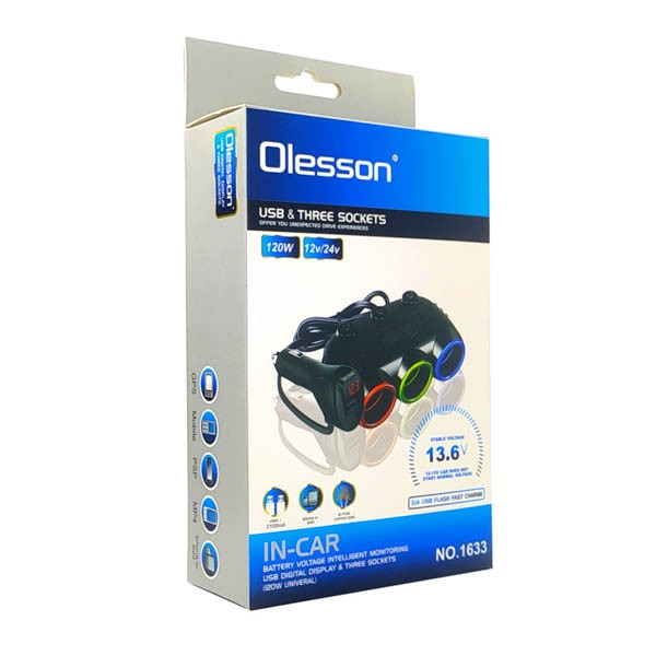 АЗУ разветвитель Olesson 1633 USB 12V/24V - Image 2