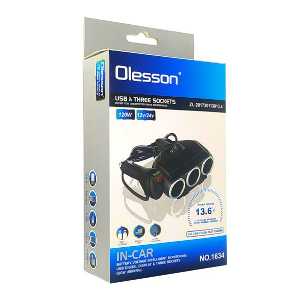 АЗУ разветвитель Olesson 1634 USB 12V/24V - Image 2
