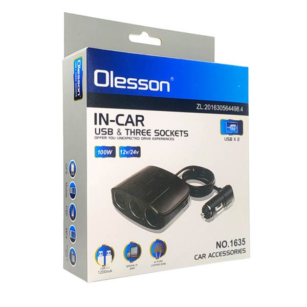 АЗУ разветвитель Olesson 1635 2USB 12V/24V - Image 2
