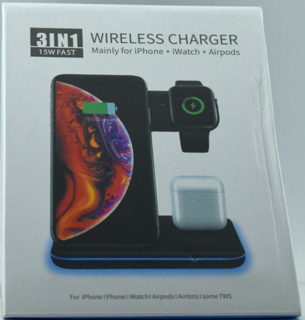 Беспроводная зарядка WIRELESS CHARGER 3в1 15W