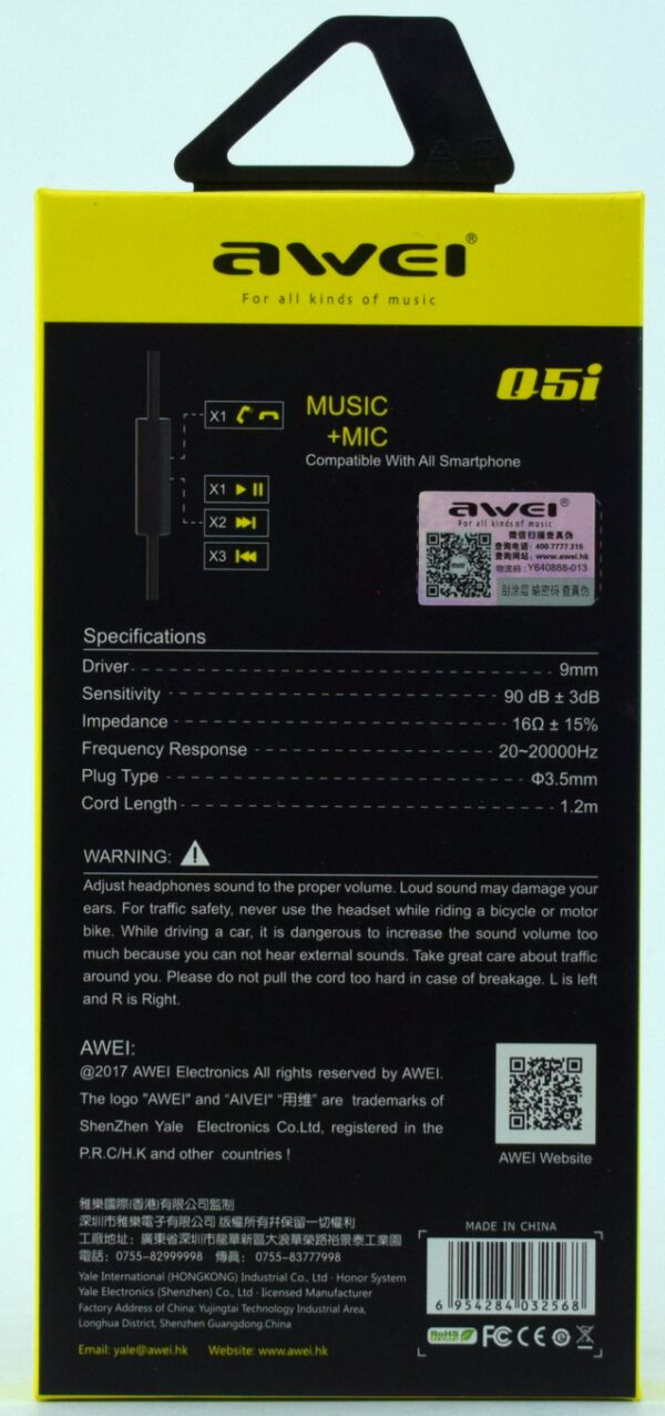 Наушники AWEI Q5i - Image 2