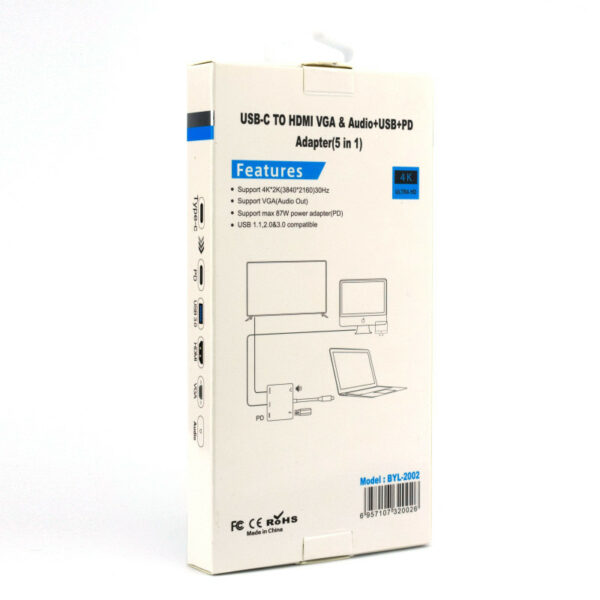 Переходник BYL-2002 Type-C adapter 5 in1 - Image 5