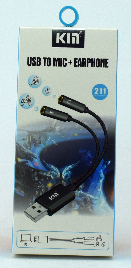 Переходник KIN KY-211 USB TO MIC+EAPHONE