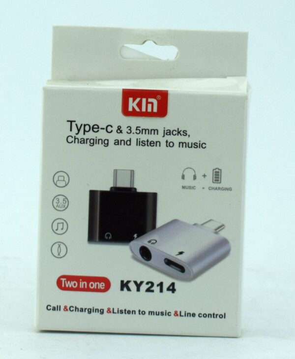 Переходник KIN KY-214 TYPE-C на AUX3.5mm+зарядка