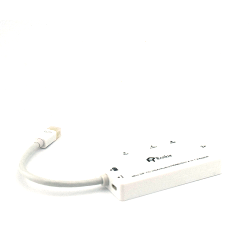 Переходник R-1133A mini DisplayPort adapter 4 in 1 DVI+HDMI+VGA+3.5mm - Image 3
