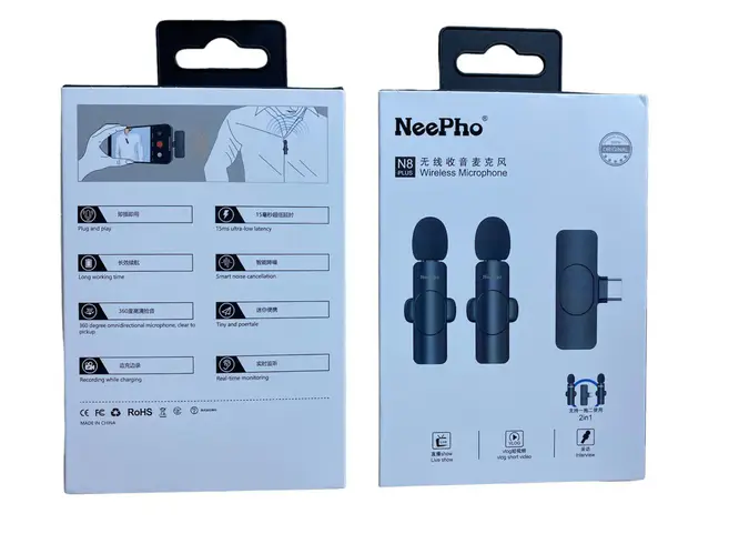 Петличный беспроводной микрофон NeePho 2 в 1 Lightning