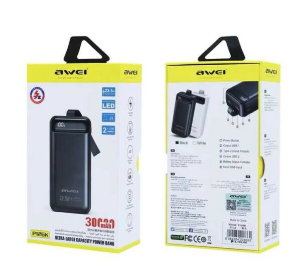 Power Bank AWEI P-126K 30000 mAh 22.5W