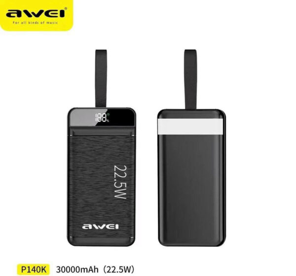 Power Bank AWEI P-140K 30000 mAh 22.5W - Image 2
