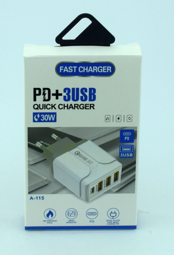 СЗУ CHARGER A-115 3USB+PD 30W