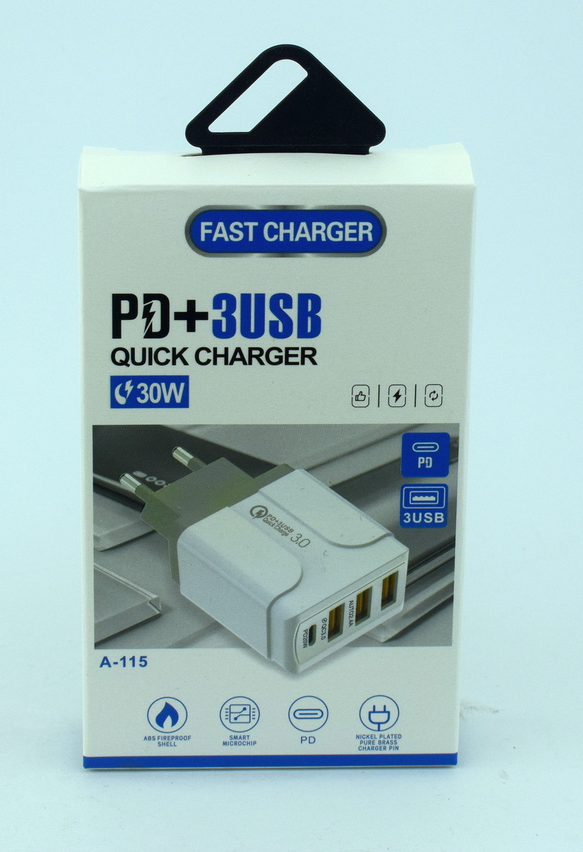 СЗУ CHARGER A-115 3USB+PD 30W