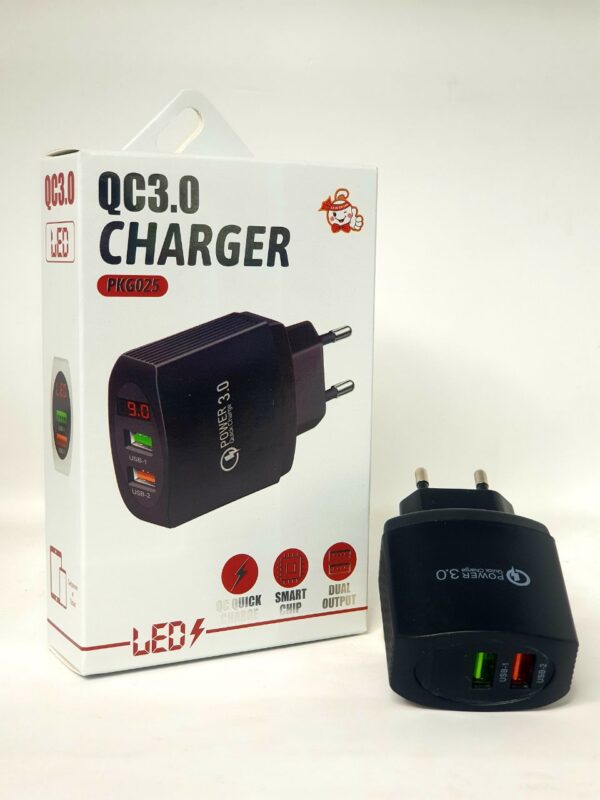 СЗУ CHARGER PKG025 QC3.0 2USB LED