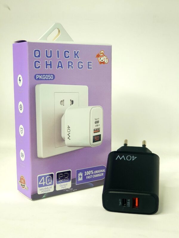 СЗУ CHARGER PKG050 40W PD QC3.0 LED
