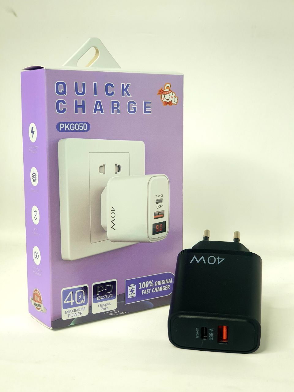 СЗУ CHARGER PKG050 40W PD QC3.0 LED