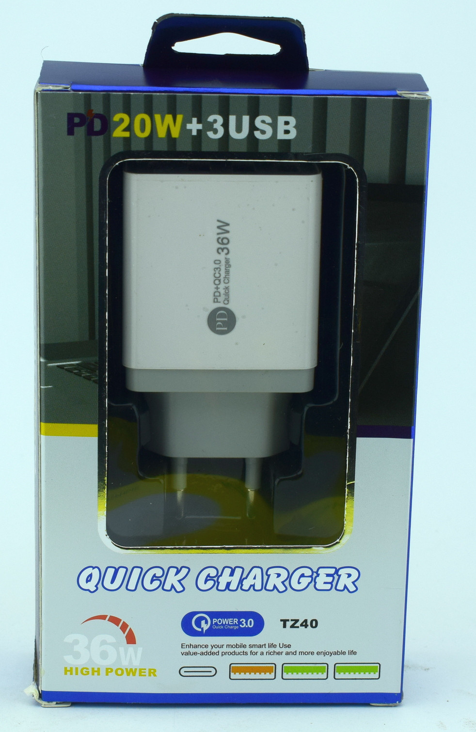 СЗУ CHARGER TZ40 3USB+PD 36W