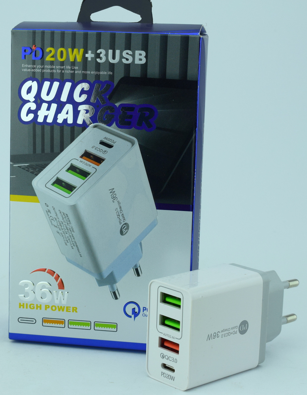СЗУ CHARGER TZ40 3USB+PD 36W - Image 2
