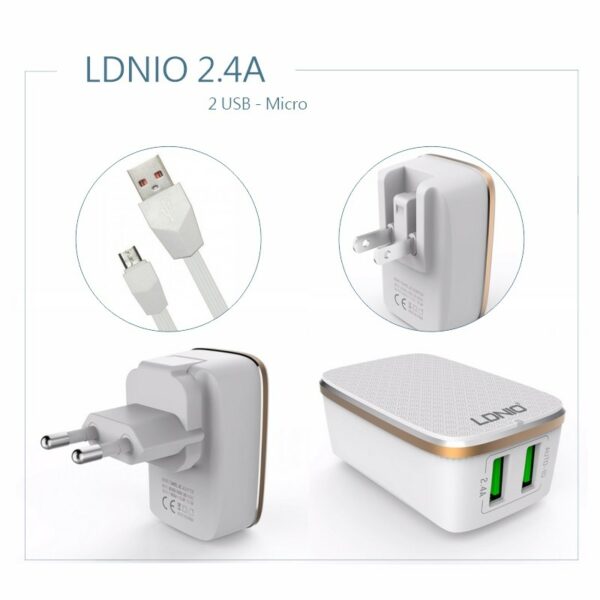 СЗУ LDNIO A2204 2USB 2.4A Micro - Image 2