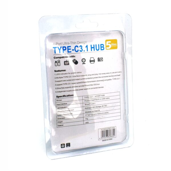 TYPE-C HUB 3.1 4-PORT UH-103U3 - Image 4