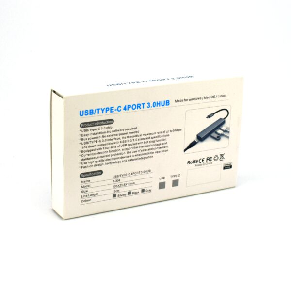 USB HUB T-304 Type-C 4 PORT 3.0 - Image 5