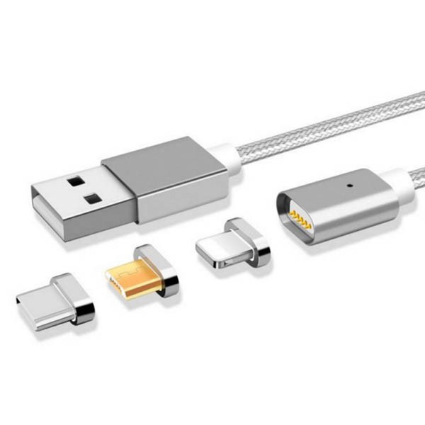 USB кабель G5 3в1 Micro-iPhone-Type-C магнитный