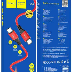 USB кабель HOCO X86 Type-C+Type-C 60W