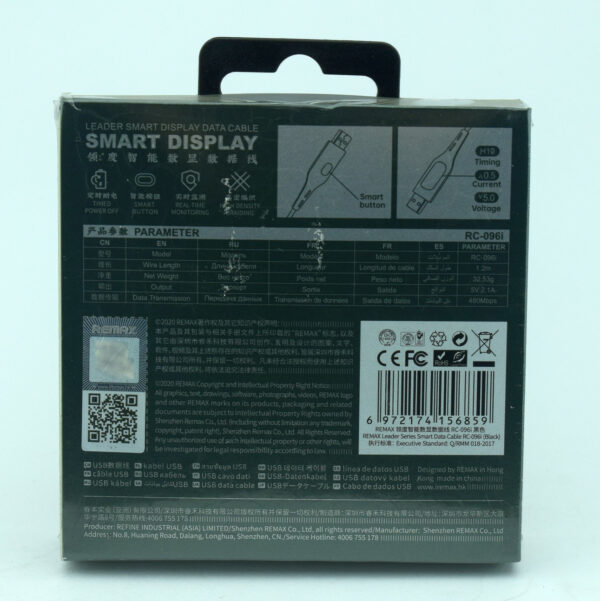 USB кабель Remax RC-096 c LCD OR iPhone - Image 2