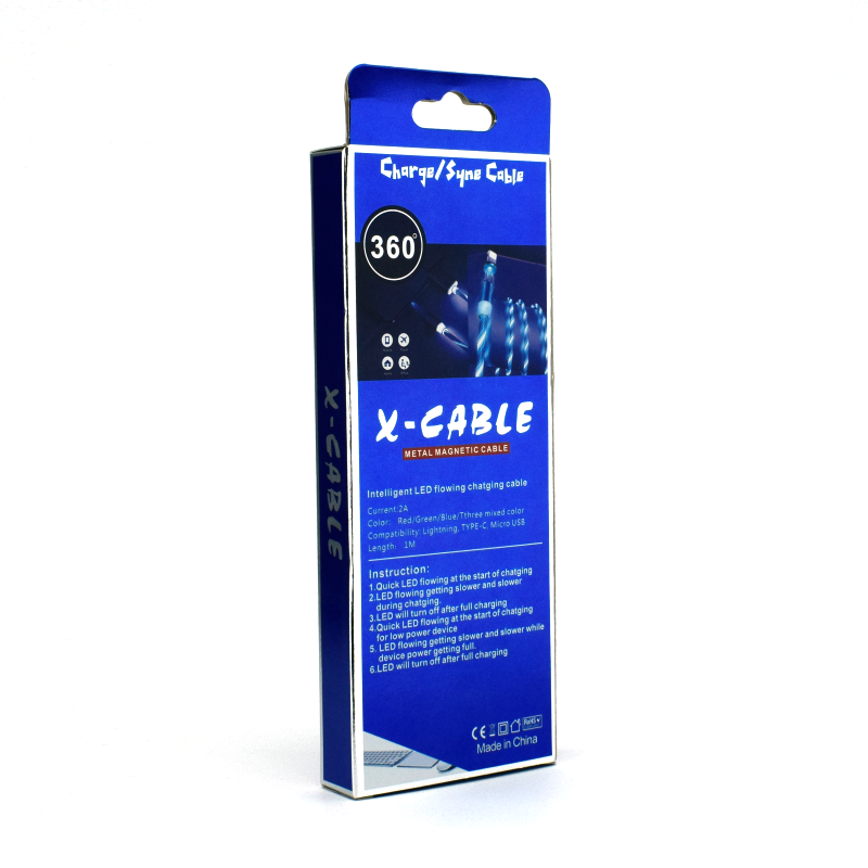 USB кабель X360 3в1 Светящийся Micro-iPhone-Type-C магнитный - Image 6