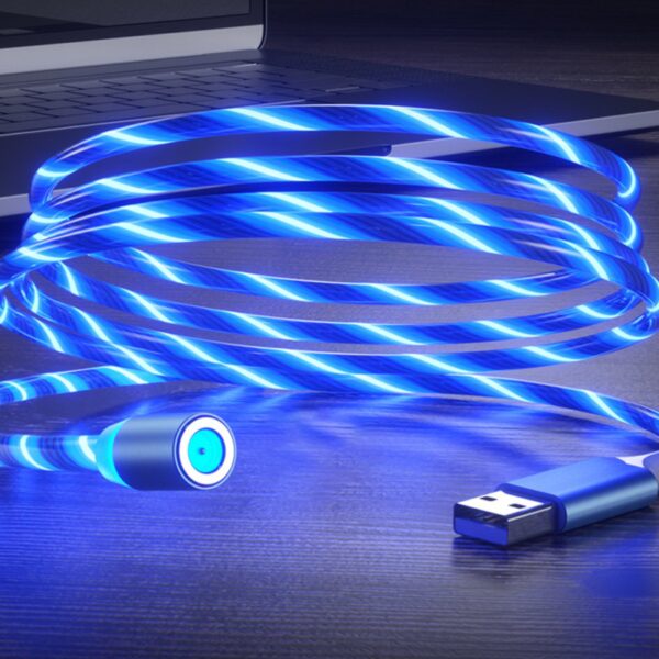 USB кабель X360 3в1 Светящийся Micro-iPhone-Type-C магнитный - Image 2