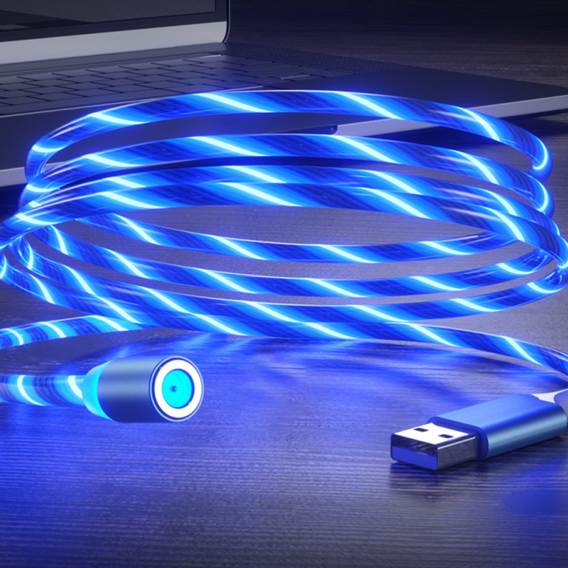 USB кабель X360 3в1 Светящийся Micro-iPhone-Type-C магнитный - Image 2